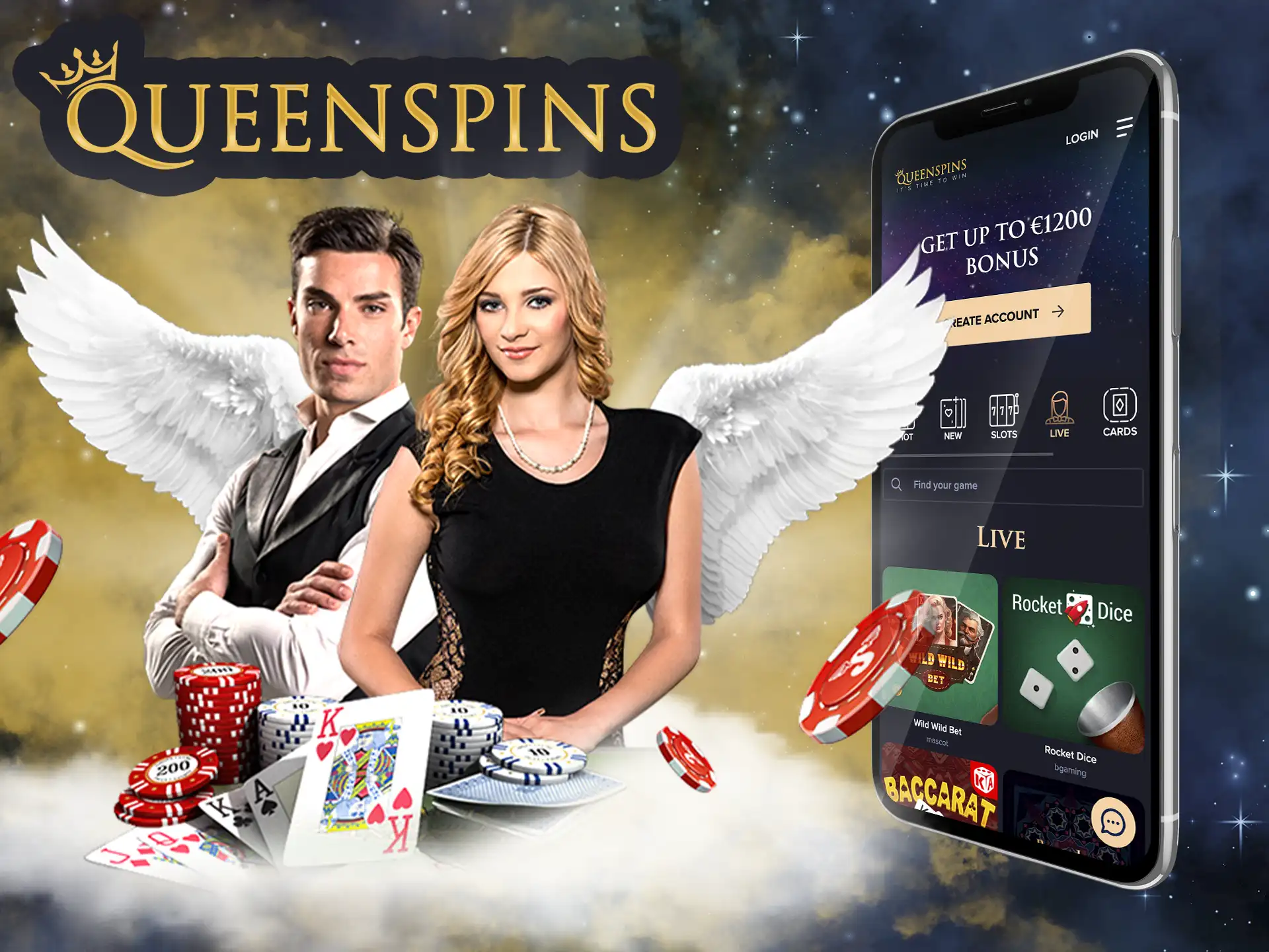 Try your hand at this exciting form of gaming at QueenSpins, here you will be playing with a real person in real time.