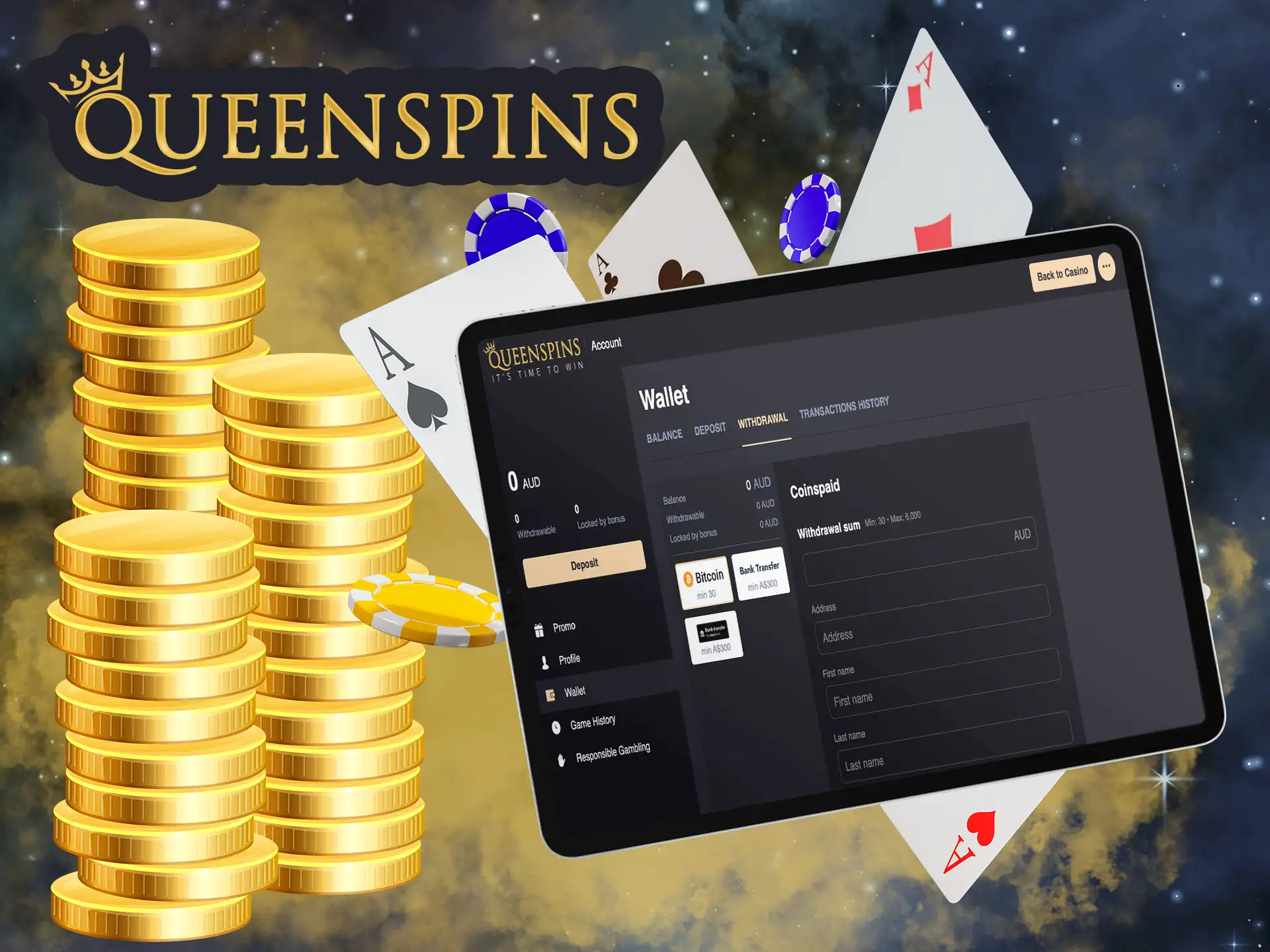 If you have won money at QueenSpins Casino but do not know how to get it - then our article will help you.