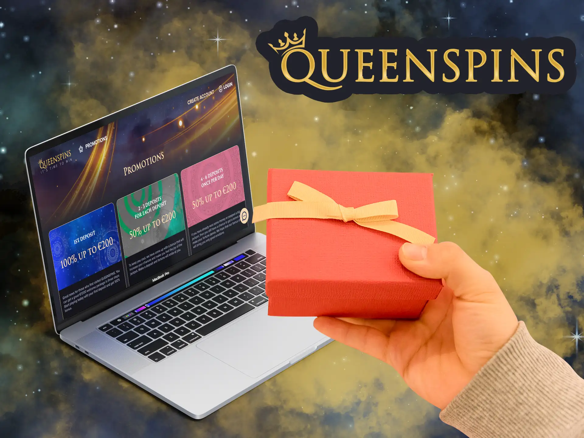 Get generous prizes from QueenSpins that can be used in both casino and sports betting.